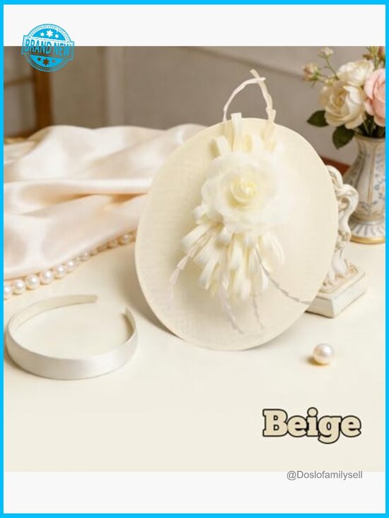 Fascinator Hat Headpiece Elegant Vintage Feather Derby Tea Party Church main image 4